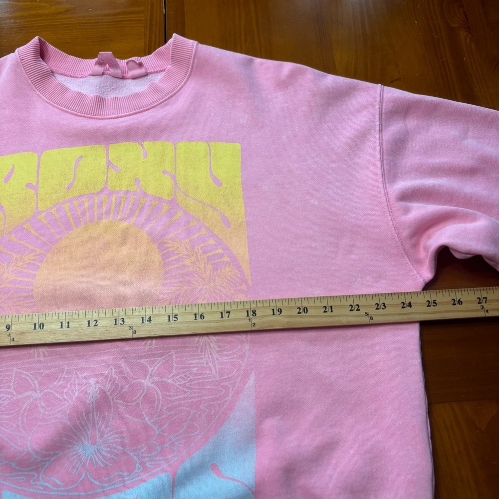 Roxy Lineup Pink Oversized Graphic Sweatshirt Size Small - Picture 11 of 16